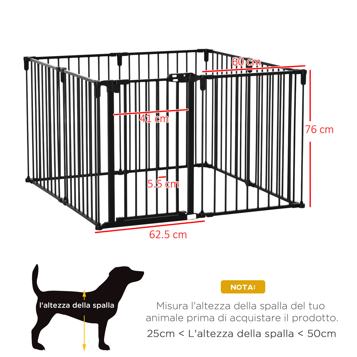 easycomfort easycomfort cancelletto di sicurezza pieghevole 8 sezioni cancellino barriera per cani in acciaio sistema di blocco e chiusura automatica nero