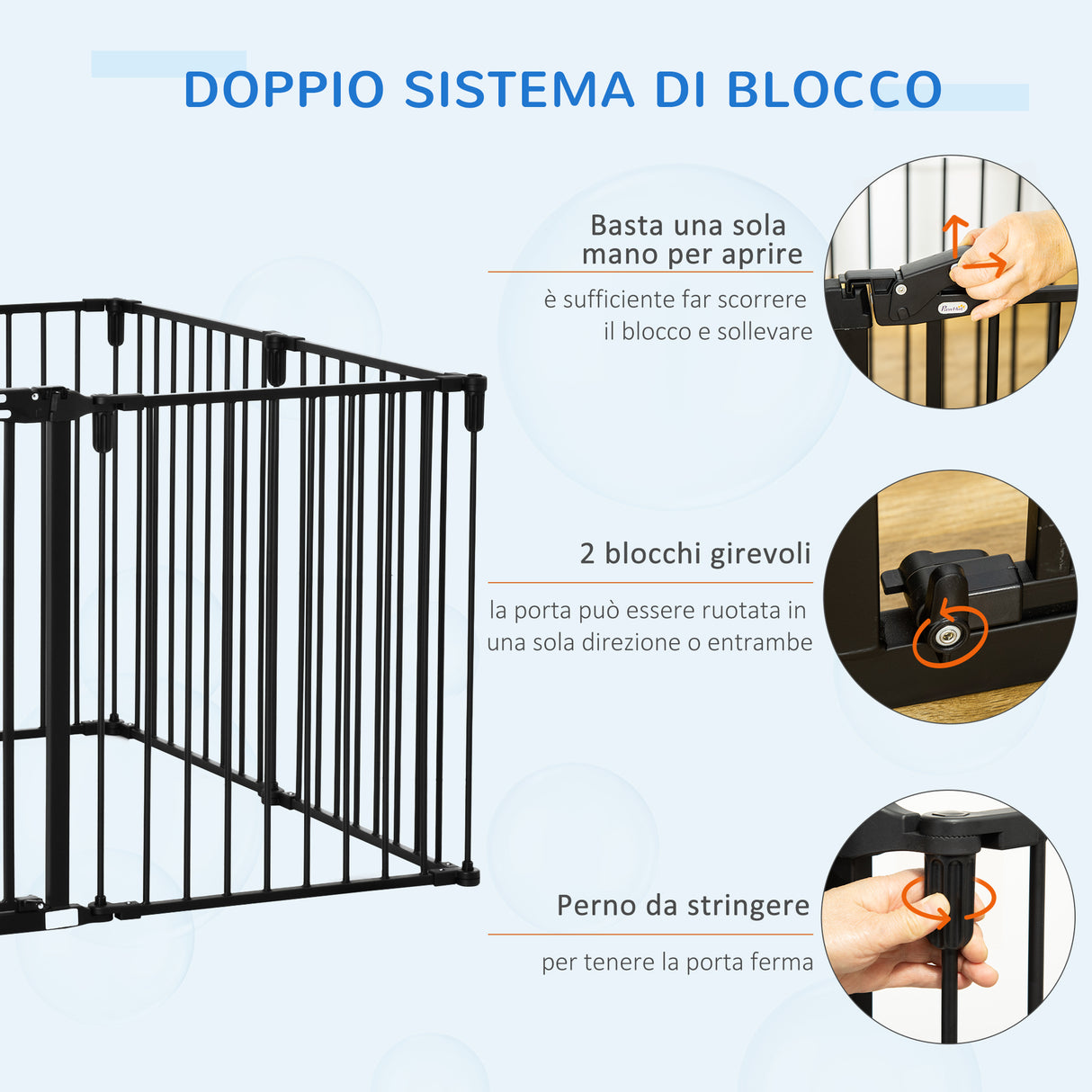 easycomfort easycomfort cancelletto di sicurezza pieghevole 8 sezioni cancellino barriera per cani in acciaio sistema di blocco e chiusura automatica nero