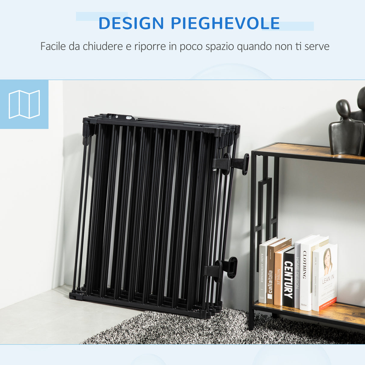 easycomfort easycomfort cancelletto di sicurezza pieghevole 8 sezioni cancellino barriera per cani in acciaio sistema di blocco e chiusura automatica nero