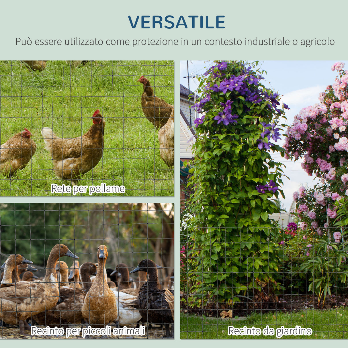 easycomfort rete metallica da giardino con rivestimento in pvc per recinzioni da esterno 500x91cm verde