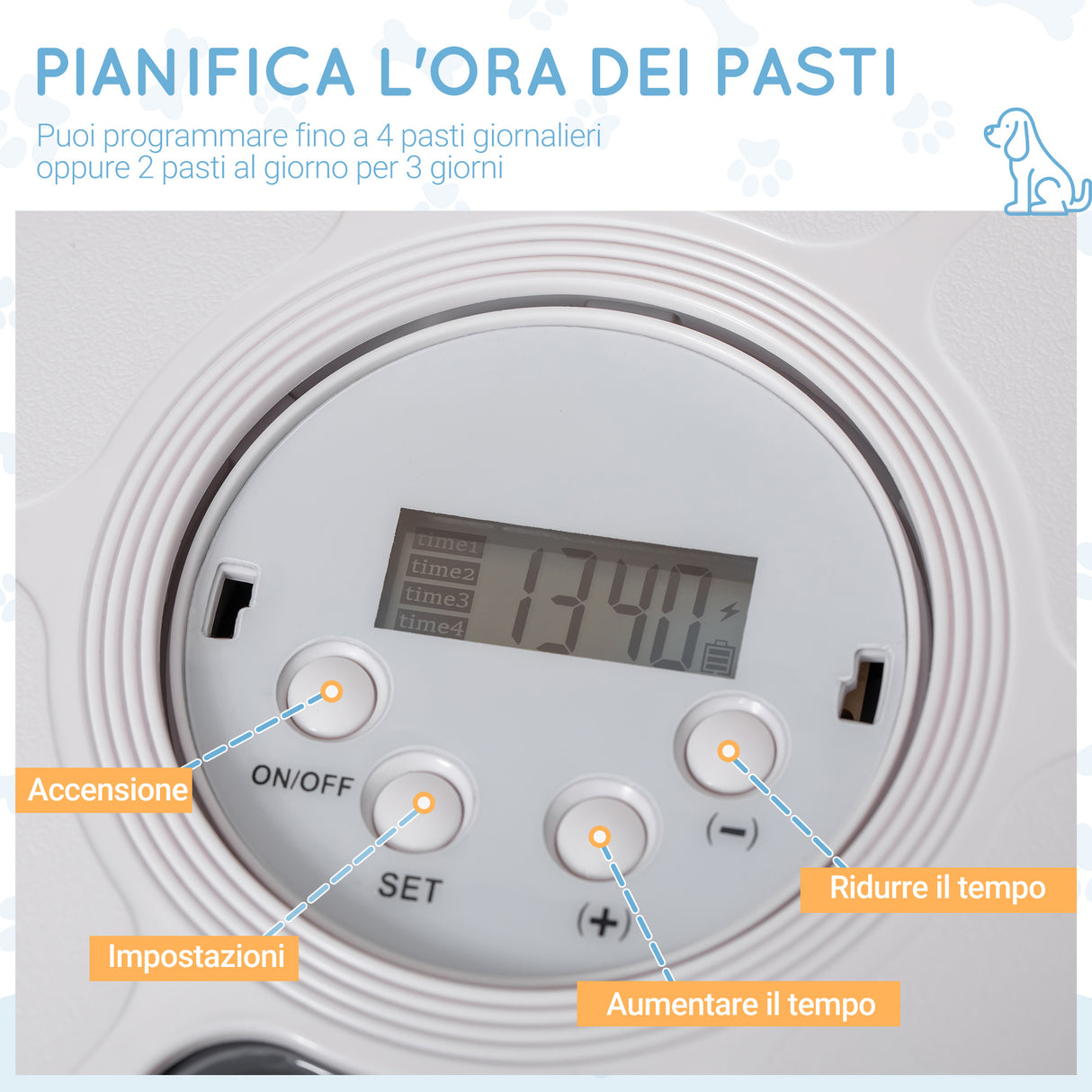 easycomfort easycomfort distributore automatico cibo cani e gatti 6 pasti ciotole con timer e display led a batterie dispenser cibo per piccoli animali con musica
