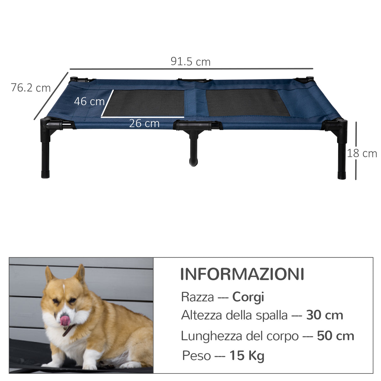 easycomfort easycomfort lettini per cani fino a 50kg impermeabile e traspirante 92x76x18 cm