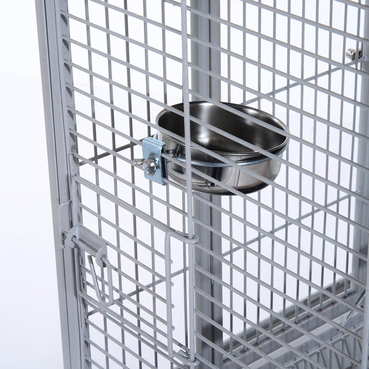 easycomfort easycomfort voliera per uccelli con ruote altezza 160cm vaschette per cibo e trespoli