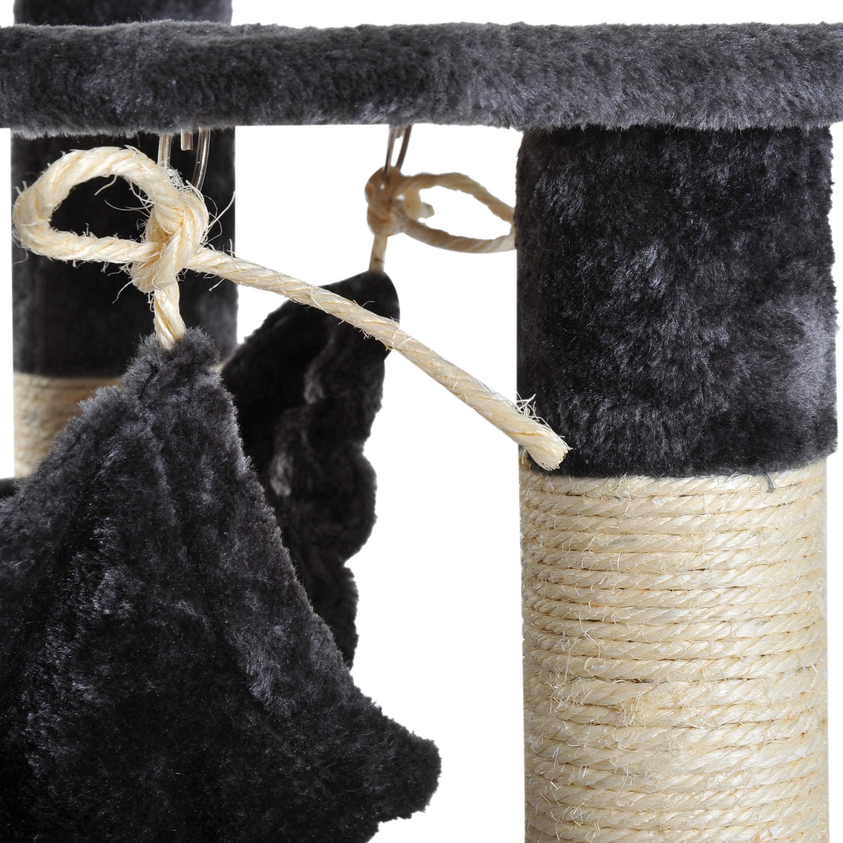 easycomfort easycomfort albero tiragraffi per gatti a 4 livelli in peluche sisal naturale grigio 40x40x132cm