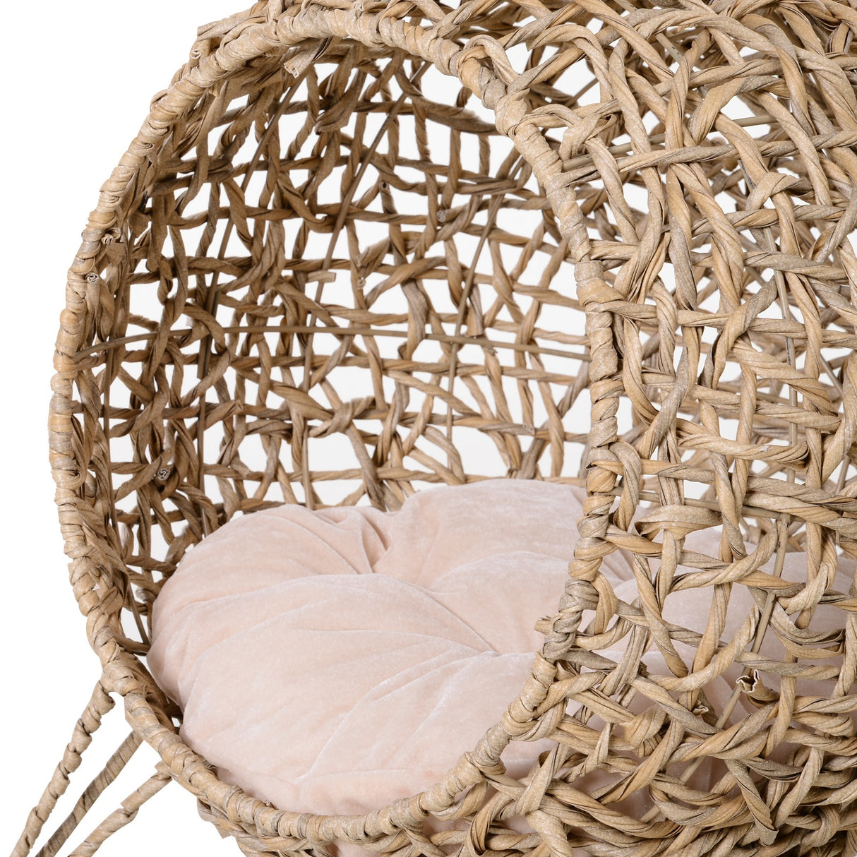 easycomfort easycomfort lettto per gatti in vimini marrone chiaro con cuscino 52x58cm