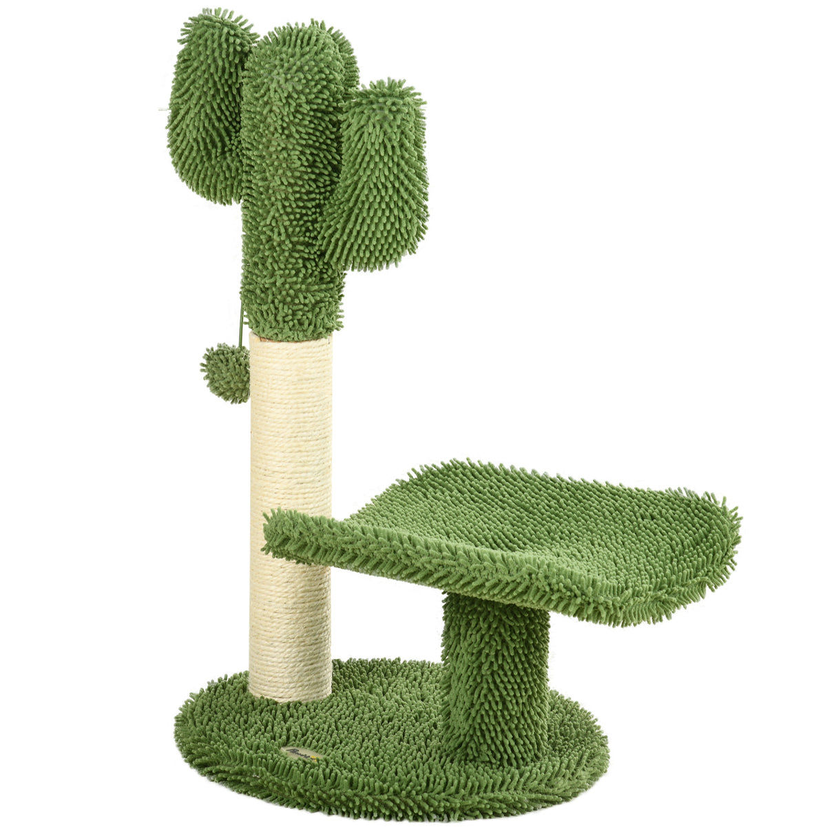 easycomfort albero per gatti a forma di cactus con tiragraffi e pallina da gioco 35x31x55.5 cm verde e bianco