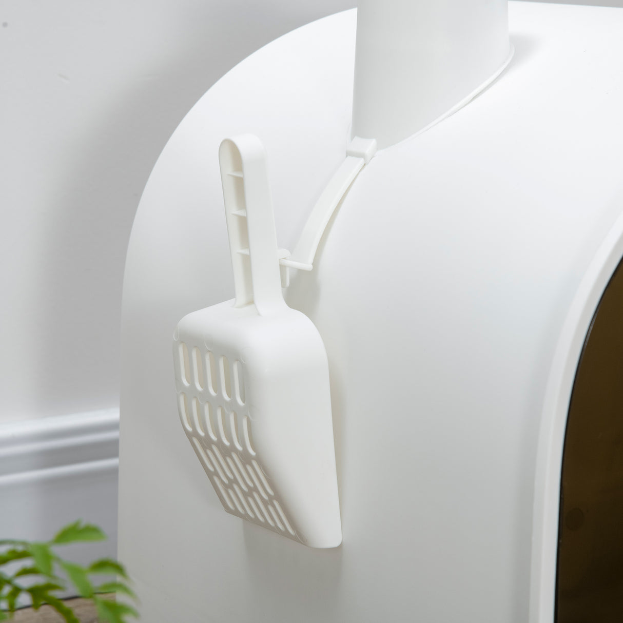 easycomfort lettiera per gatti chiusa con filtri paletta e vassoio removibile struttura in pp 43x44x47 cm bianca e nera