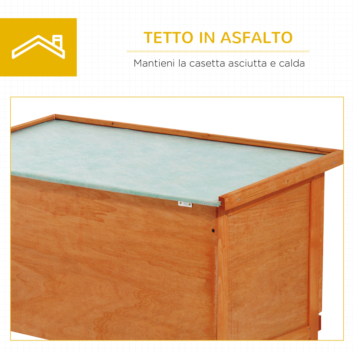 easycomfort easycomfort gabbia per conigli conigliera da esterno in legno di abete 90x45x65cm