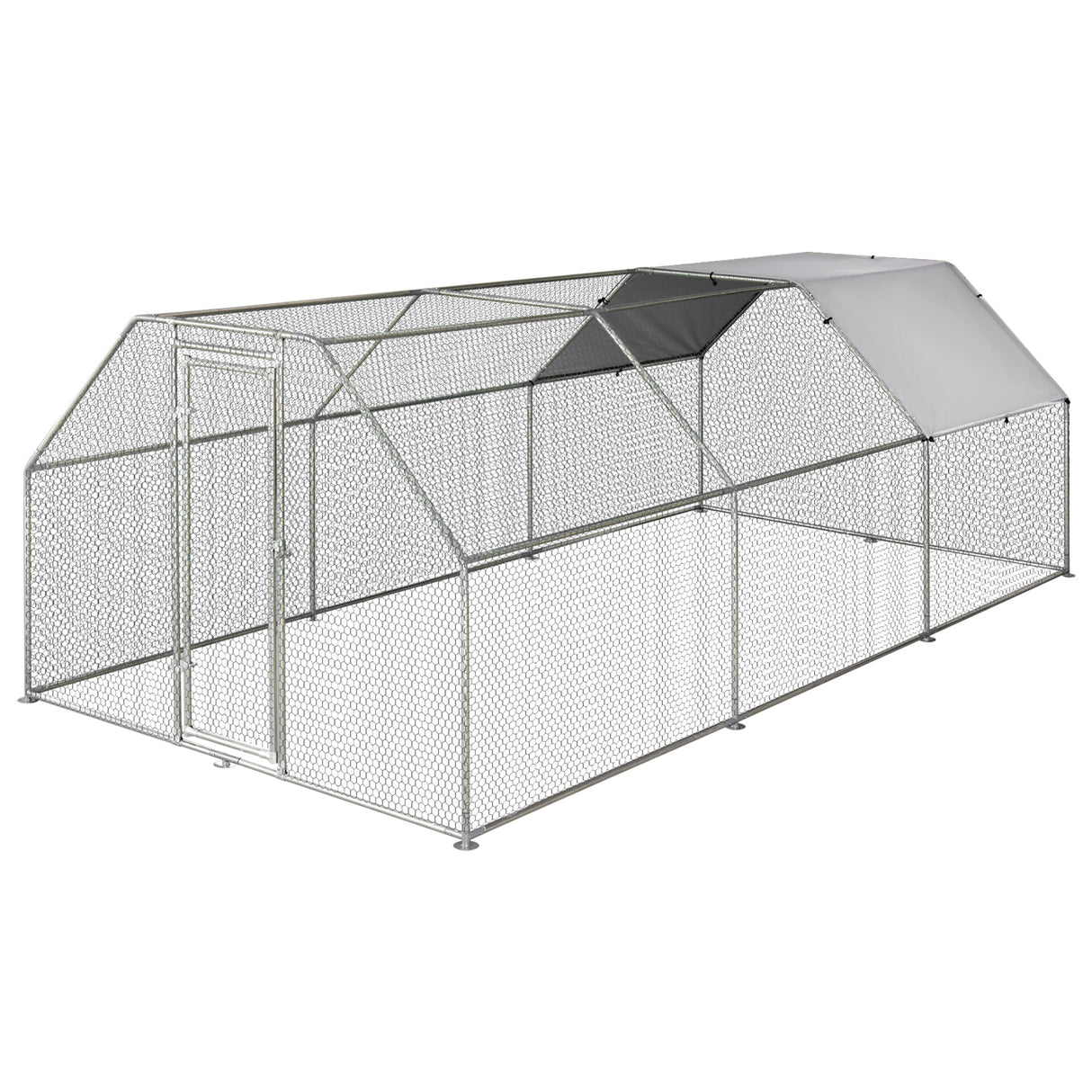 easycomfort easycomfortrecinto gabbia per galline in metallo galvanizzato impermeabile pollaio con porta e copertura oxford 280x570x195cm