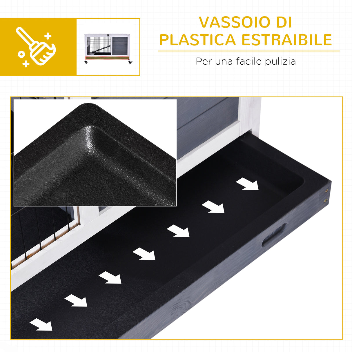easycomfort easycomfort gabbia per conigli e porcellini d india 4 ruote casetta e rampa legno