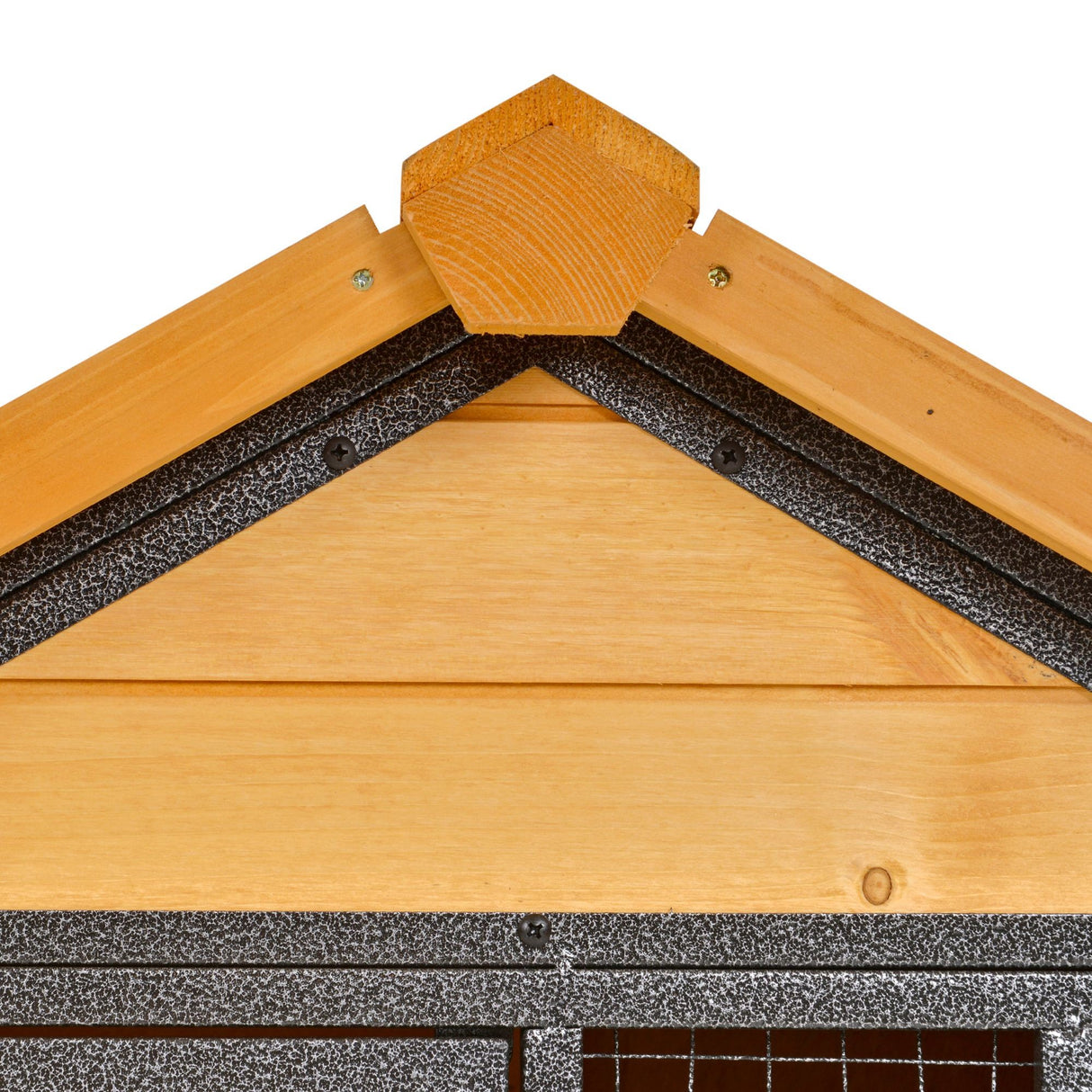 easycomfort gabbia per conigli con casetta rampa e area aperta conigliera in legno e metallo giallo chiaro 122x63x92cm