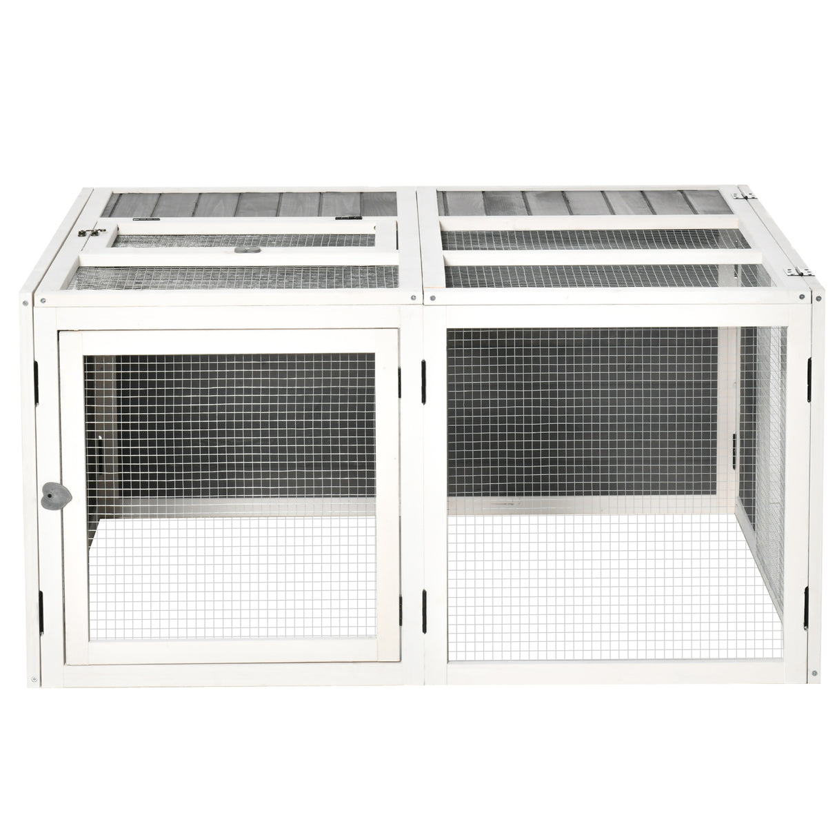 easycomfort easycomfort conigliera da esterno e interno con tetto apribile gabbia per 2 4 conigli grigia