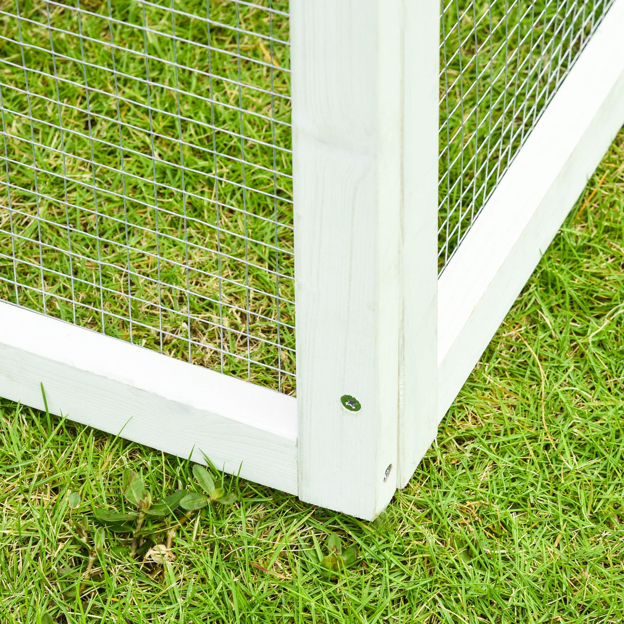 easycomfort easycomfort conigliera in legno con area aperta e rampa casetta per conigli con fondo estraibile e porte 140x65x120cm grigio