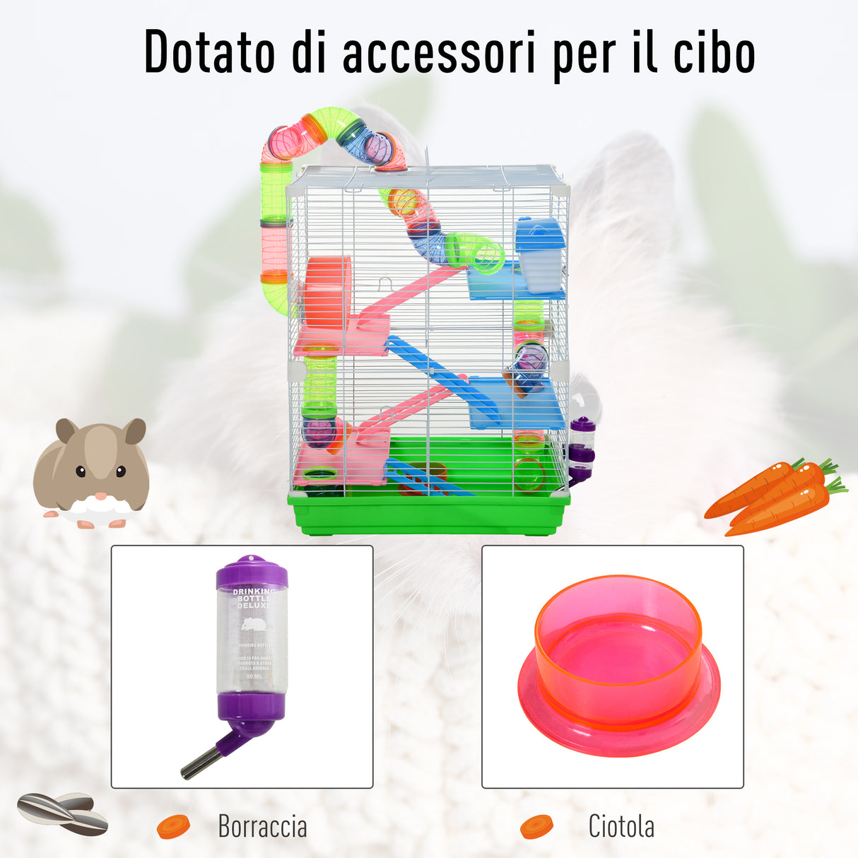 easycomfort easycomfort gabbia per criceti e piccoli roditori 5 livelli accessori gioco e cibo