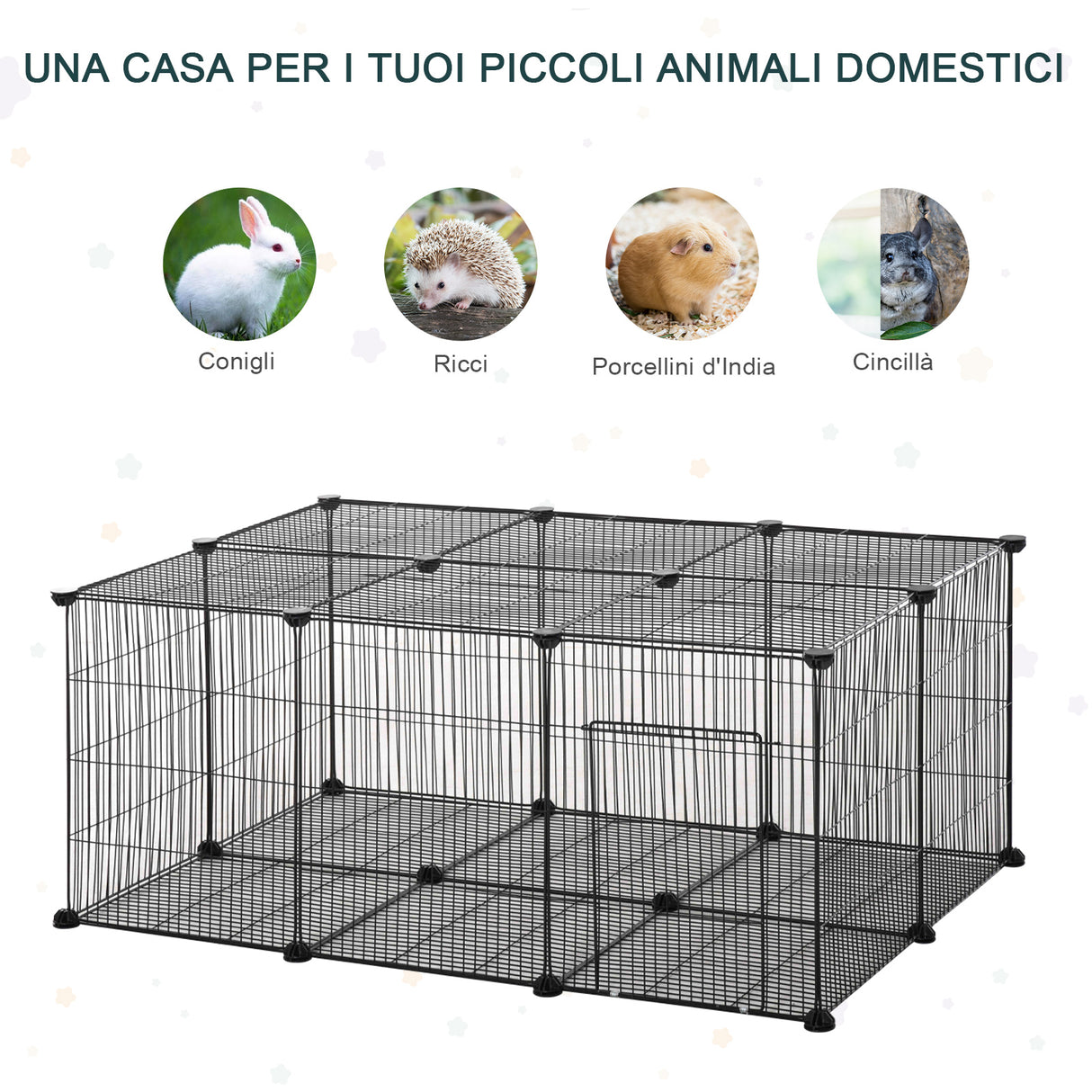 easycomfort easycomfort gabbia per conigli e piccoli animali 22 pannelli modulabili in metallo