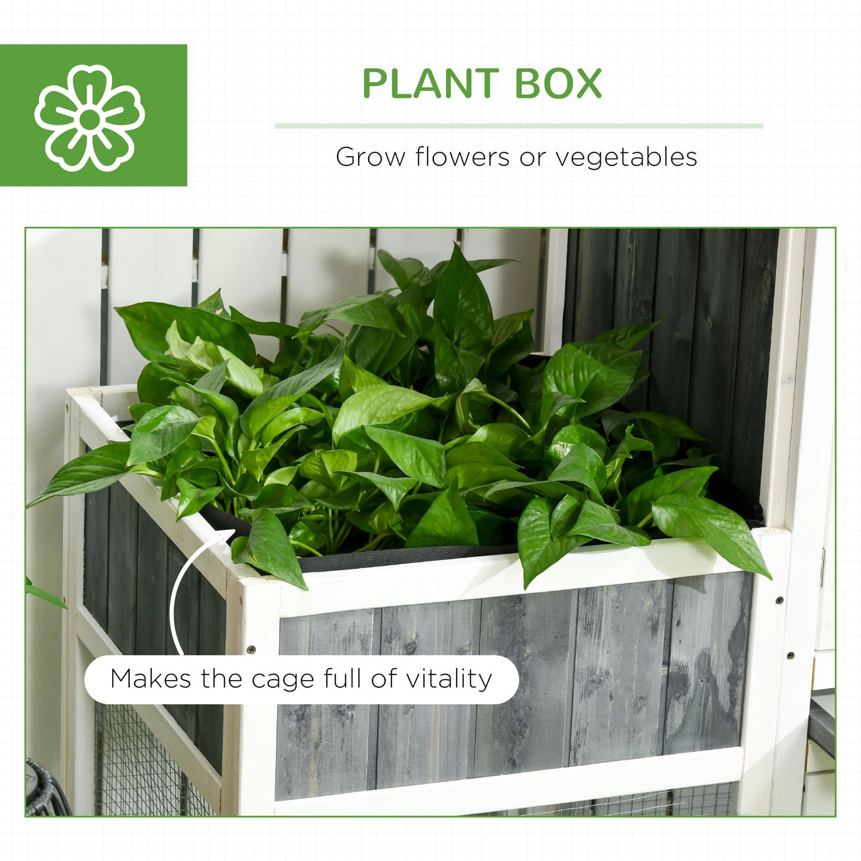 easycomfort pollaio prefabbricato in legno con area aperta casetta e nido 161.5x62.5x115cm grigio