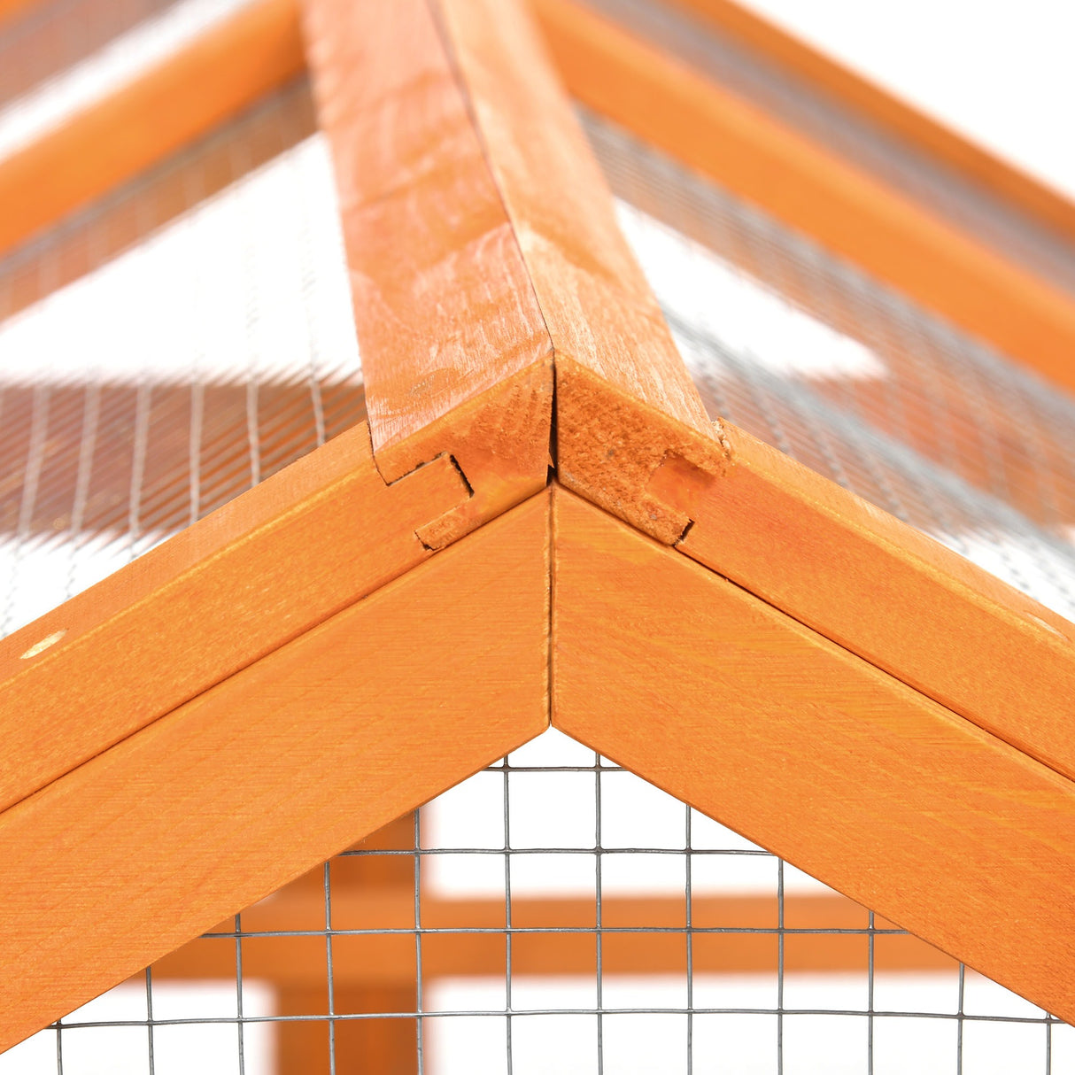 easycomfort easycomfort gabbia per galline in legno con porte multiple e rete in metallo 140x88 5x106cm arancione