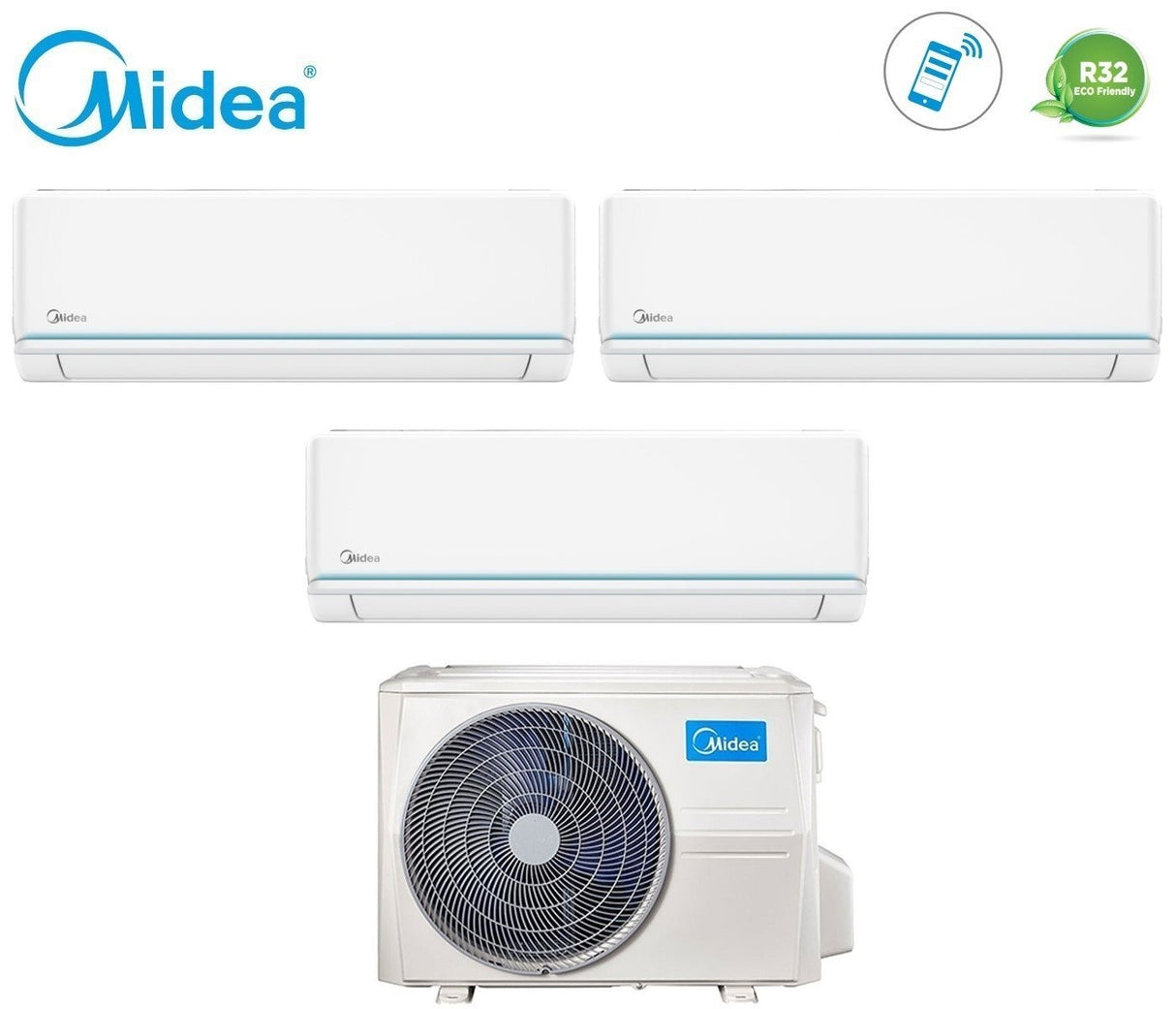 climatizzatore condizionatore midea trial split inverter serie evolution 9_9_9 con m3of 21hfn8 q r 32 wi fi optional 9000_9000_9000