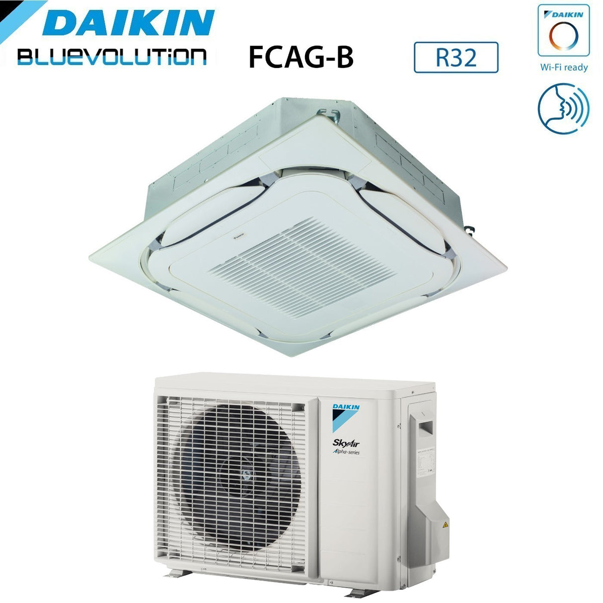 climatizzatore condizionatore daikin bluevolution a cassetta round flow 18000 btu fcag50b _ rzag50a r 32 wi fi optional con griglia standard inclusa