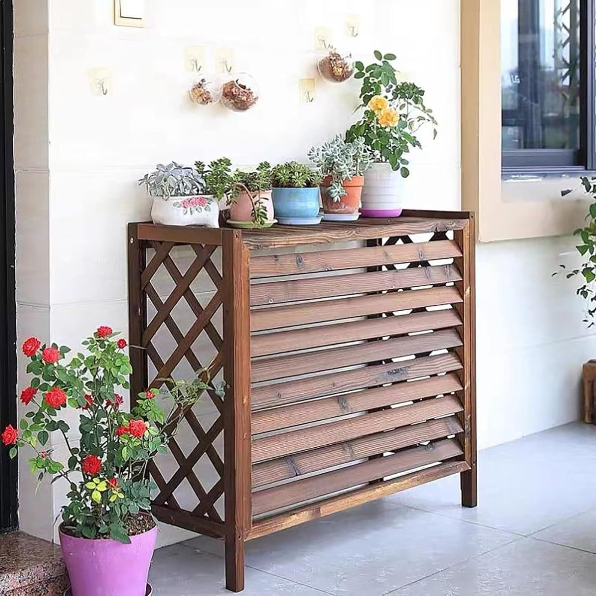 hercules area occasioni copertura copri unita esterna condizionatore in legno wood 80x47x77 per condizionatori 900012000 btu