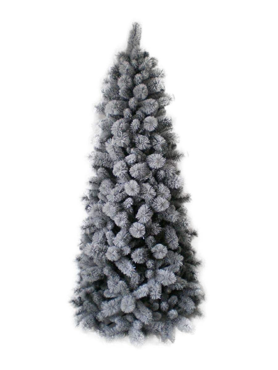 le stelle albero di natale innevato slim h 180cm con base a croce in ferro pieghevole