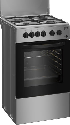 beko cucina a gas beko css42014fs 4 fuochi forno elettrico 54 litri a85xl50xp50 silver ean 6221378000506