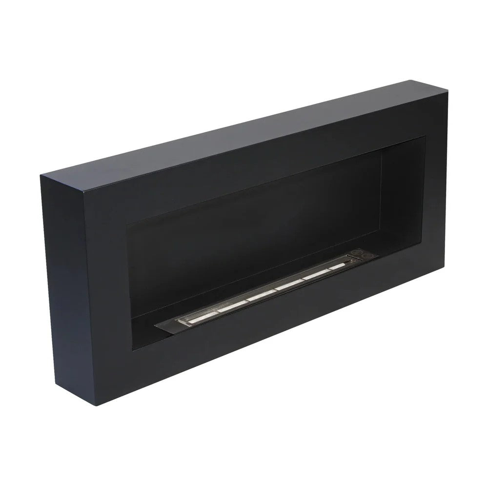 camino a bioetanolo biocamino da parete siena nero l 90 x p 12 x h 40