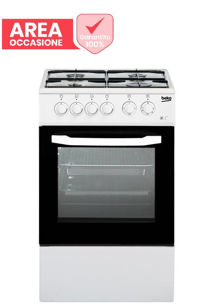 beko area occasioni 2666 cucina a gas beko css42014fw 4 fuochi forno elettrico 54 litri a85xl50xp50 bianco