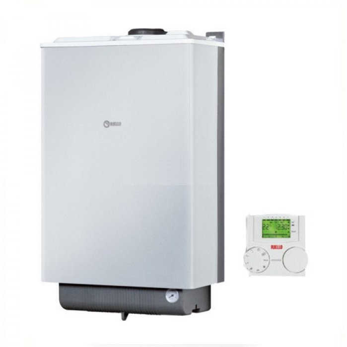 caldaia a gas riello residence externa condens 25 kis metano a condensazione completa di kit fumi new erp