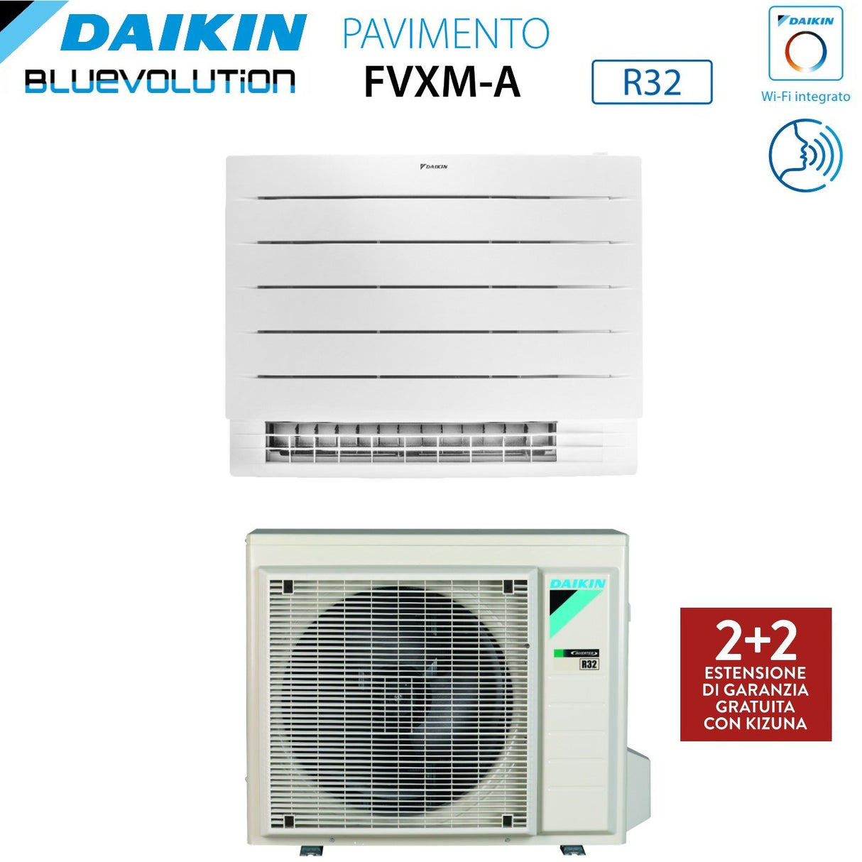 climatizzatore condizionatore daikin bluevolution perfera a pavimento 18000 btu fvxm50a r 32 wi fi integrato telecomando a infrarossi incluso garanzia italiana novita