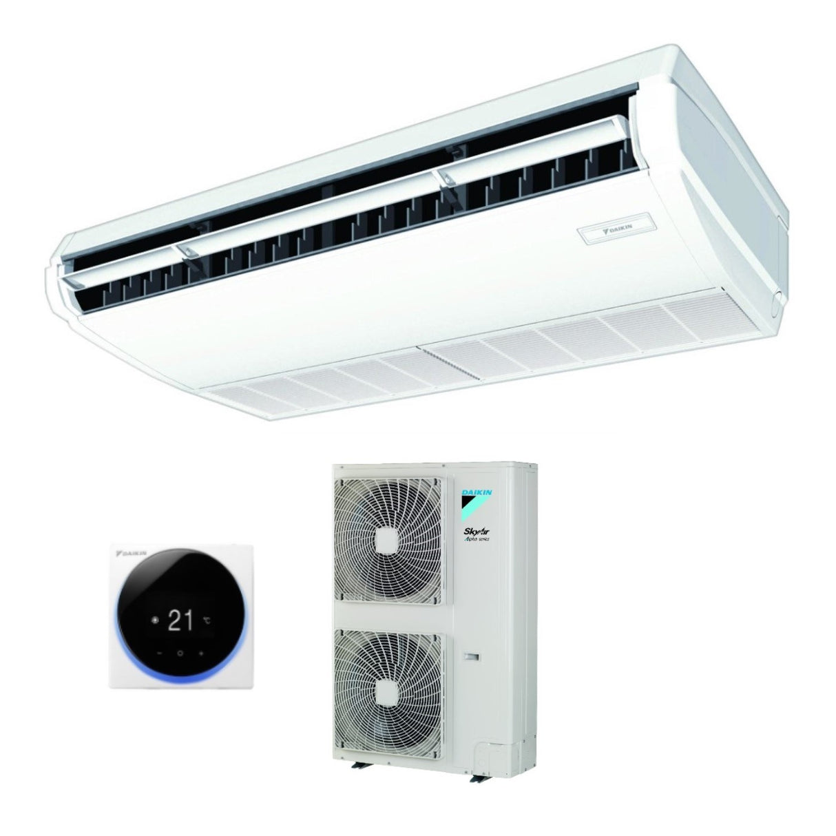climatizzatore condizionatore daikin pensile a soffitto dc inverter 36000 btu fha100a monofase r 32 wi fi optional con comando a filo