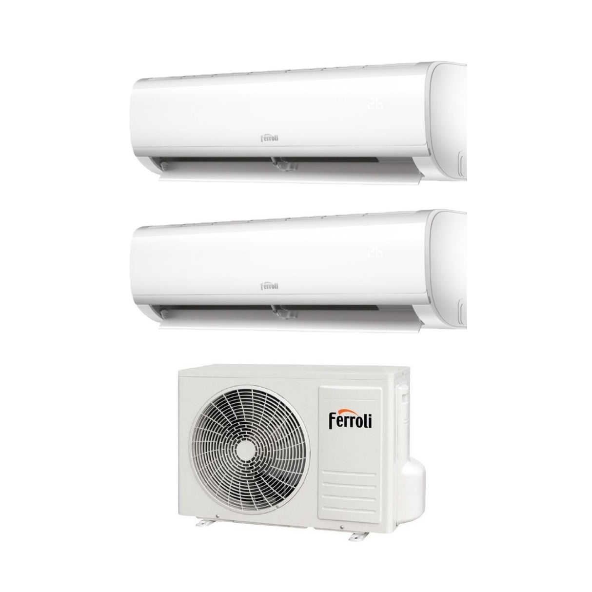 climatizzatore condizionatore ferroli dual split inverter serie diamant plus m 7_12 con 14 2 r 32 wi fi integrato 7000_12000 novita