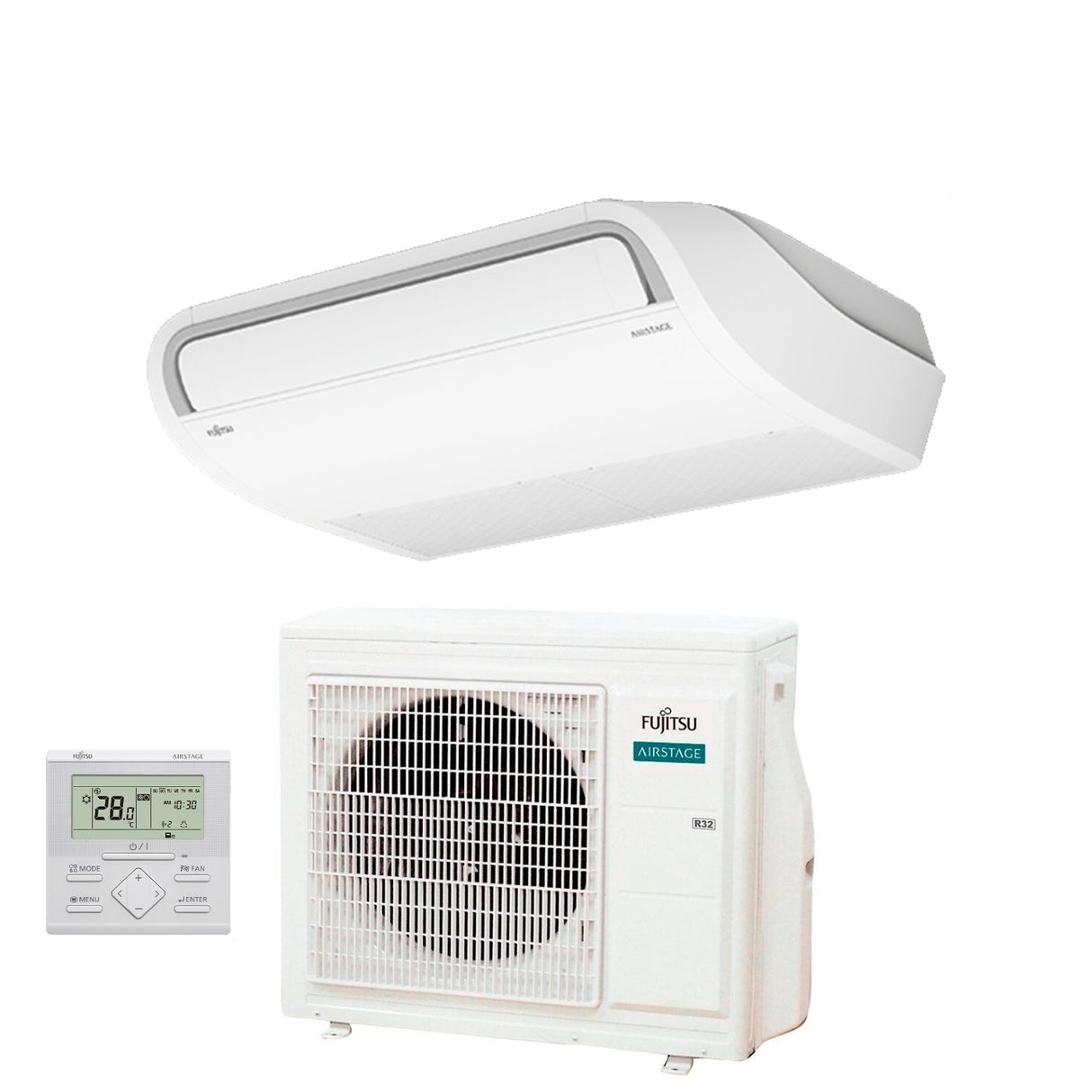 climatizzatore condizionatore fujitsu inverter soffitto serie eco kr 36000 btu abyg36krta _ aoyg36kata r 32 3ngf83095 wi fi optional classe a_ a con filocomando di serie