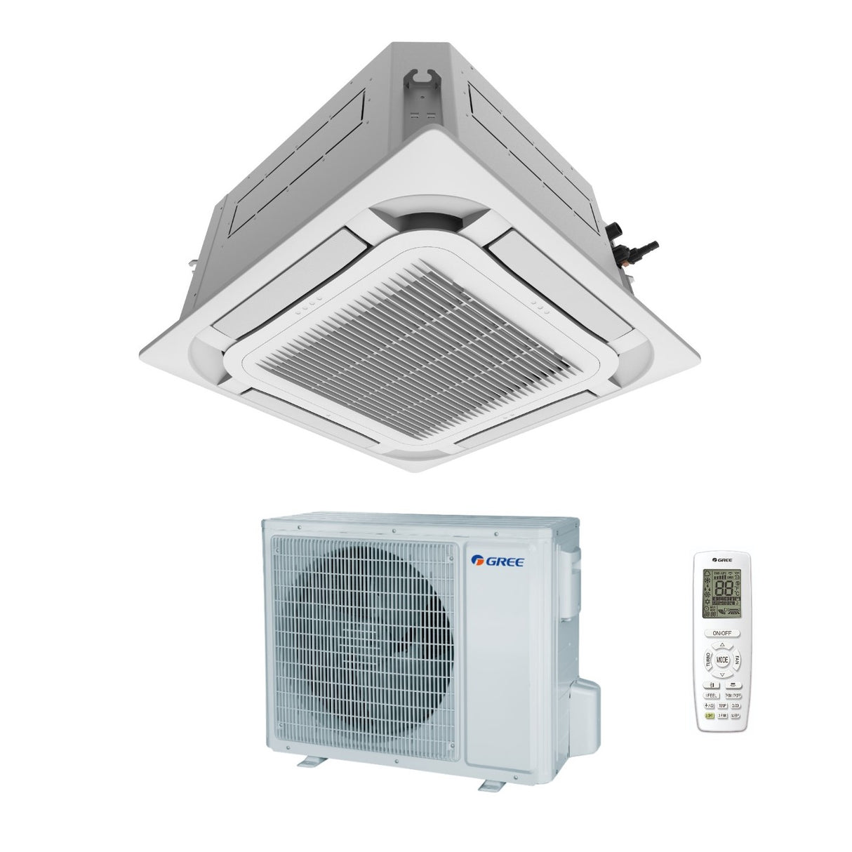 climatizzatore condizionatore gree a cassetta a 8 vie 12000 btu gud35t a t r 32 wi fi optional con telecomando e pannello incluso novita