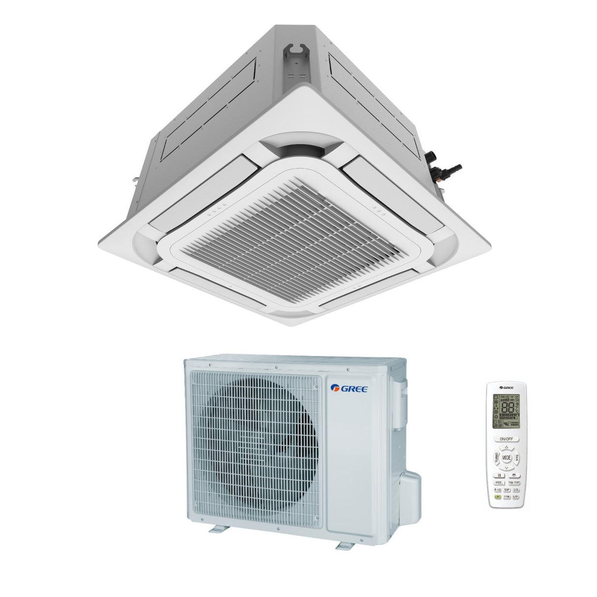 climatizzatore condizionatore gree a cassetta a 8 vie 24000 btu gud71t a t r 32 wi fi optional con telecomando e pannello incluso novita