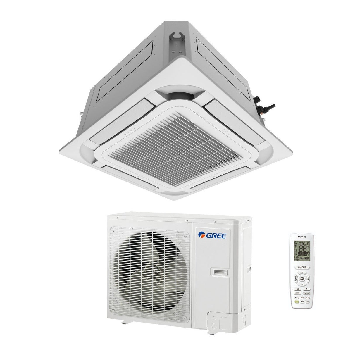 climatizzatore condizionatore gree a cassetta a 8 vie 36000 btu gud100t a t r 32 wi fi optional monofase con telecomando e pannello incluso novita