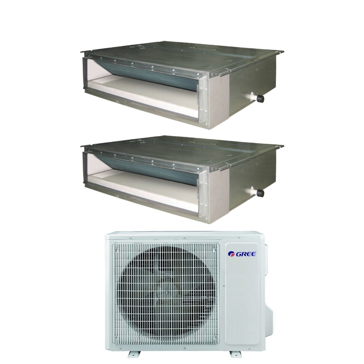 climatizzatore condizionatore gree canalizzato dual split inverter 9_12 con gwhd 24 nk6oo r 32 9000_12000