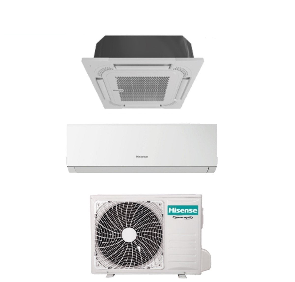climatizzatore condizionatore hisense dual split a cassetta 9000 _ new comfort 7000 con 2amw42u4rra r 32 wi fi optional 9000_7000 con telecomando e pannello incluso novita