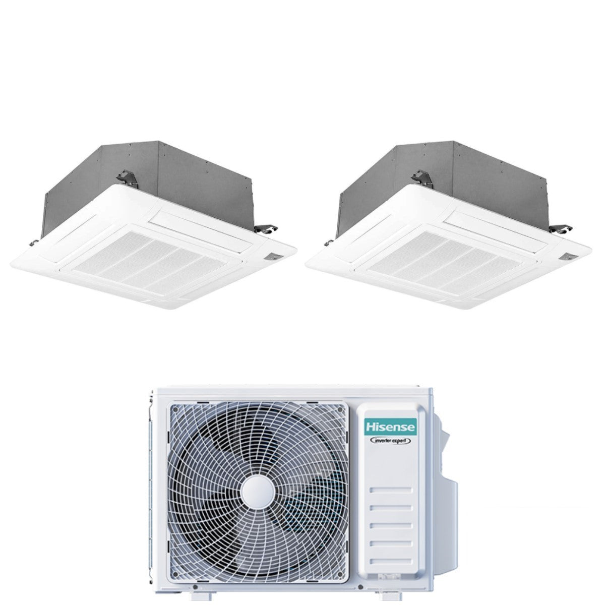 climatizzatore condizionatore hisense dual split inverter a cassetta 9_9 con 2amw42u4rgc r 32 wi fi optional 9000_9000 con telecomando e pannello incluso