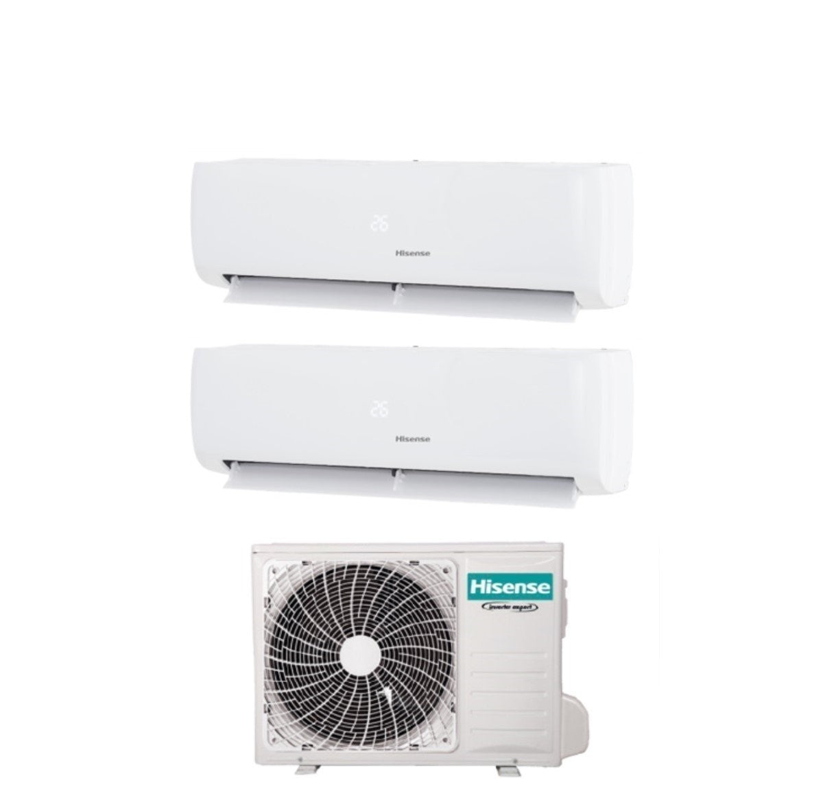 climatizzatore condizionatore hisense dual split inverter serie iq plus 9+9 con 2amw42u4rgc r 32 wi fi integrato 9000+9000