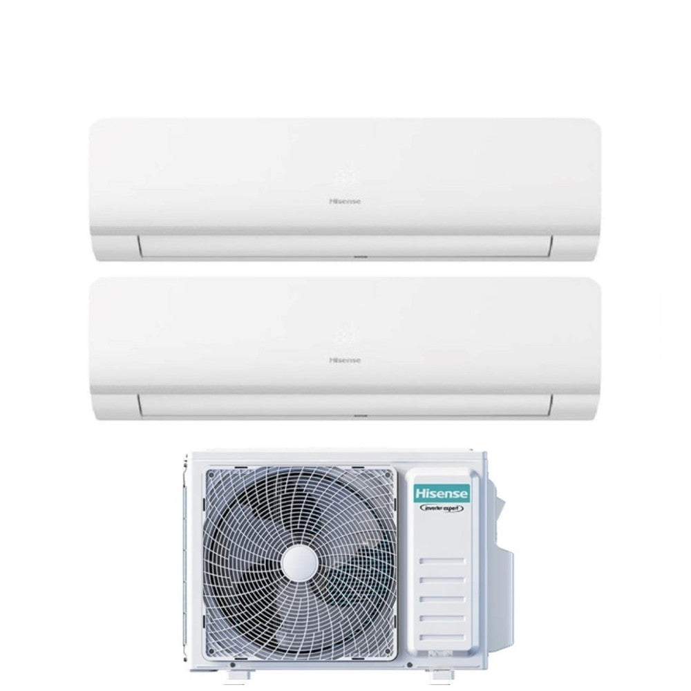 climatizzatore condizionatore hisense dual split inverter serie new energy 12_12 con 2amw52u4rxc r 32 wi fi integrato 12000_12000 novita