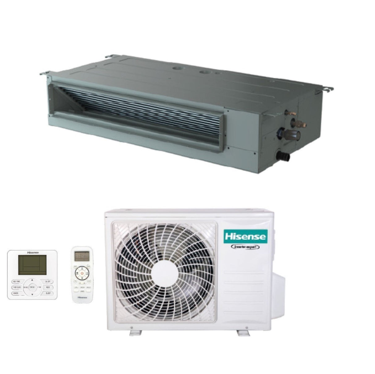 climatizzatore condizionatore hisense inverter canalizzabile 9000 btu adt26ux4rbl4 r 32 wi fi optional con telecomando di serie e cablato novita