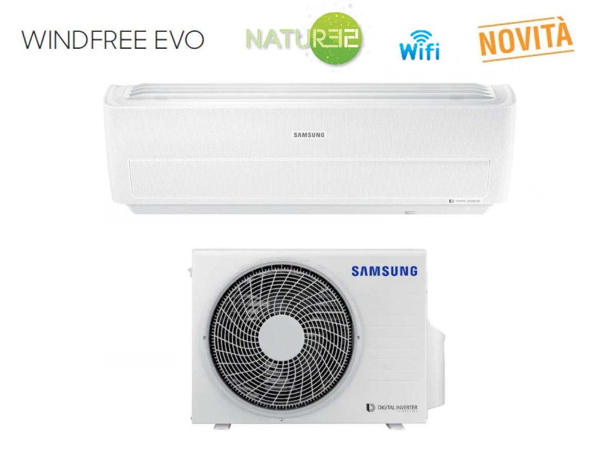 climatizzatore condizionatore inverter serie windfree evo 12000 btu r 32 wi fi a__ ar12rxpxbwkneu novita
