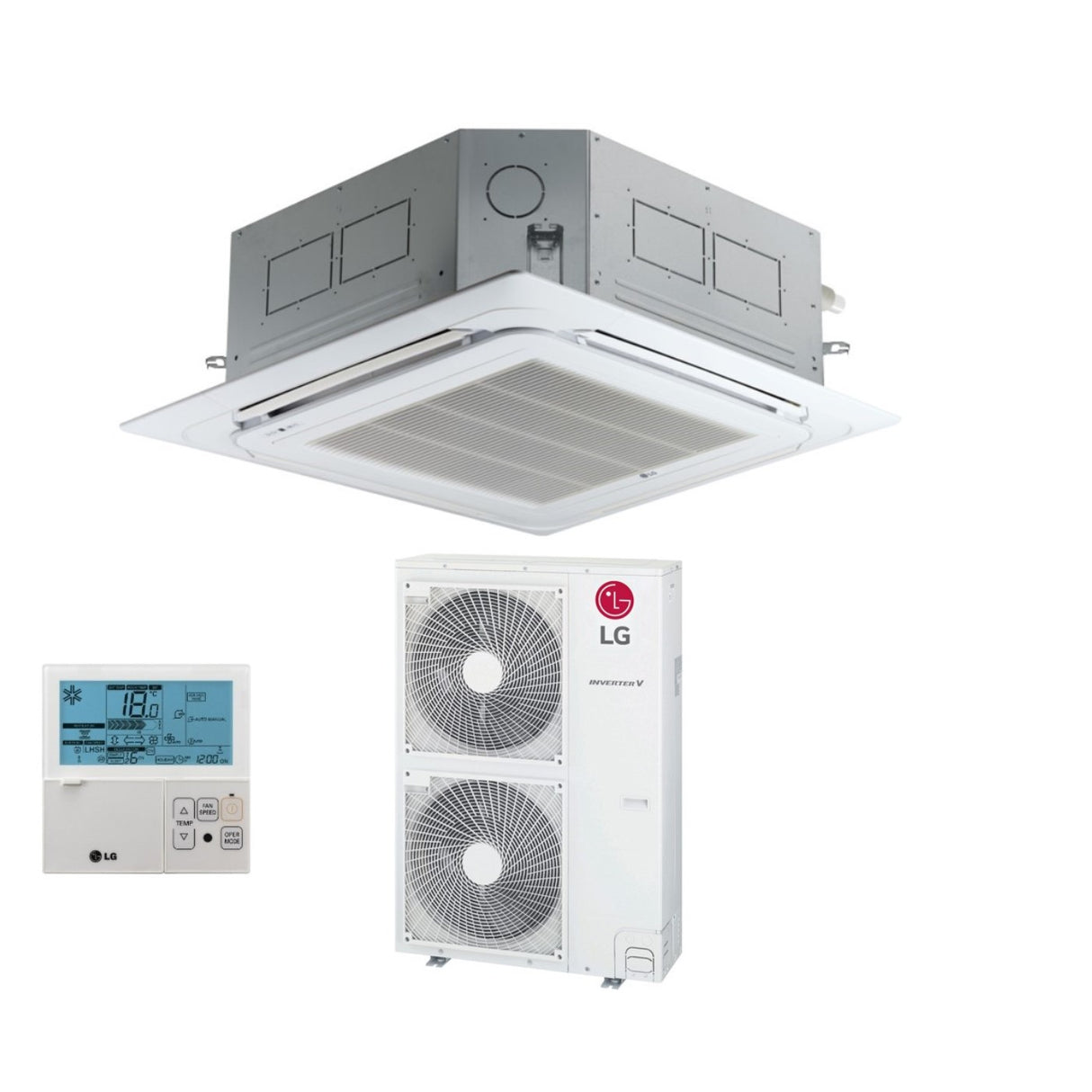 climatizzatore condizionatore lg cassetta a 4 vie inverter 42000 btu ut42f r 32 wi fi optional con comando a filo e pannello incluso novita