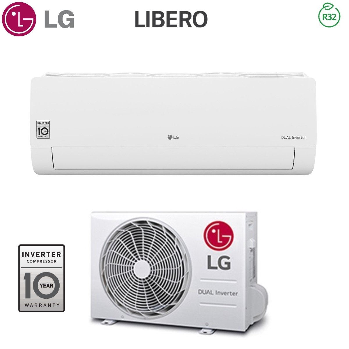 climatizzatore condizionatore lg inverter serie libero 18000 btu sc18eq r 32 classe a__ a_ con staffa fischer omaggio