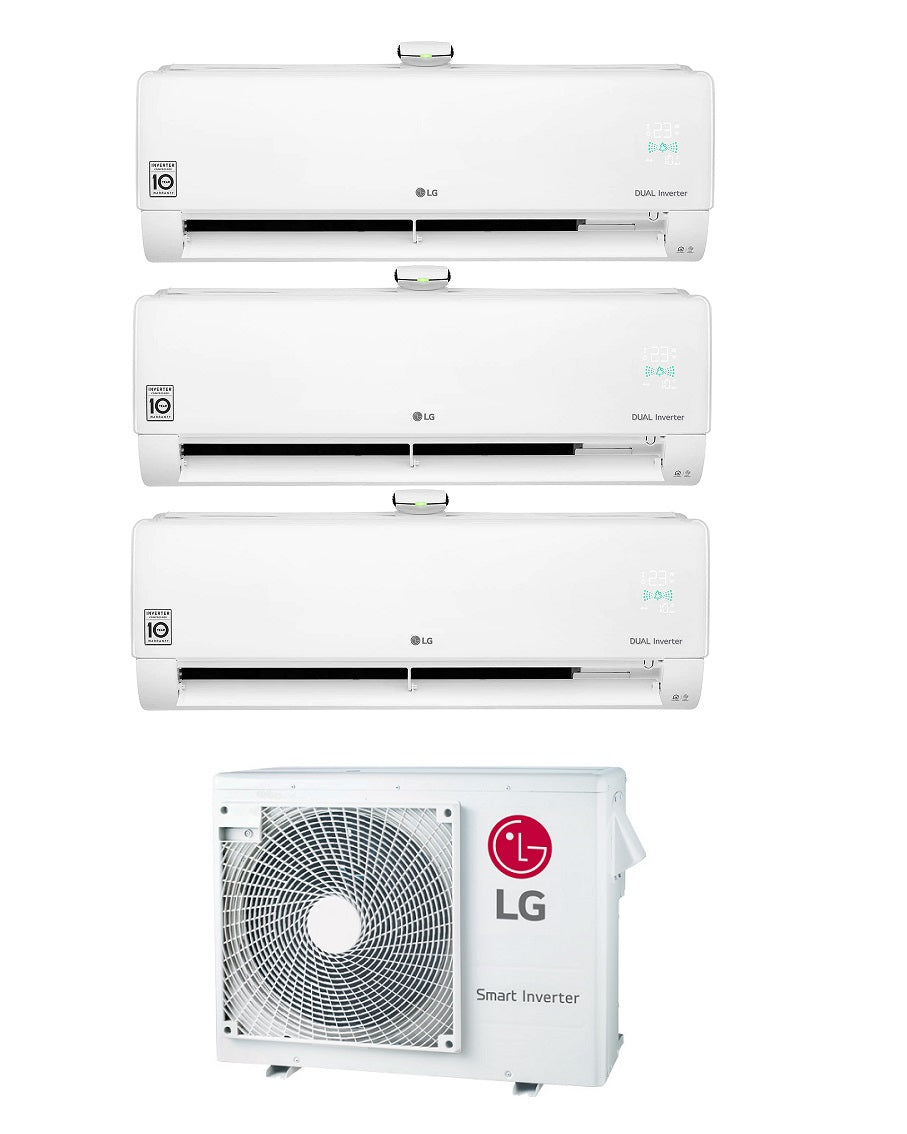 climatizzatore condizionatore lg trial split inverter serie atmosfera 9_12_12 con mu3r21 r 32 wi fi integrato 9000_12000_12000