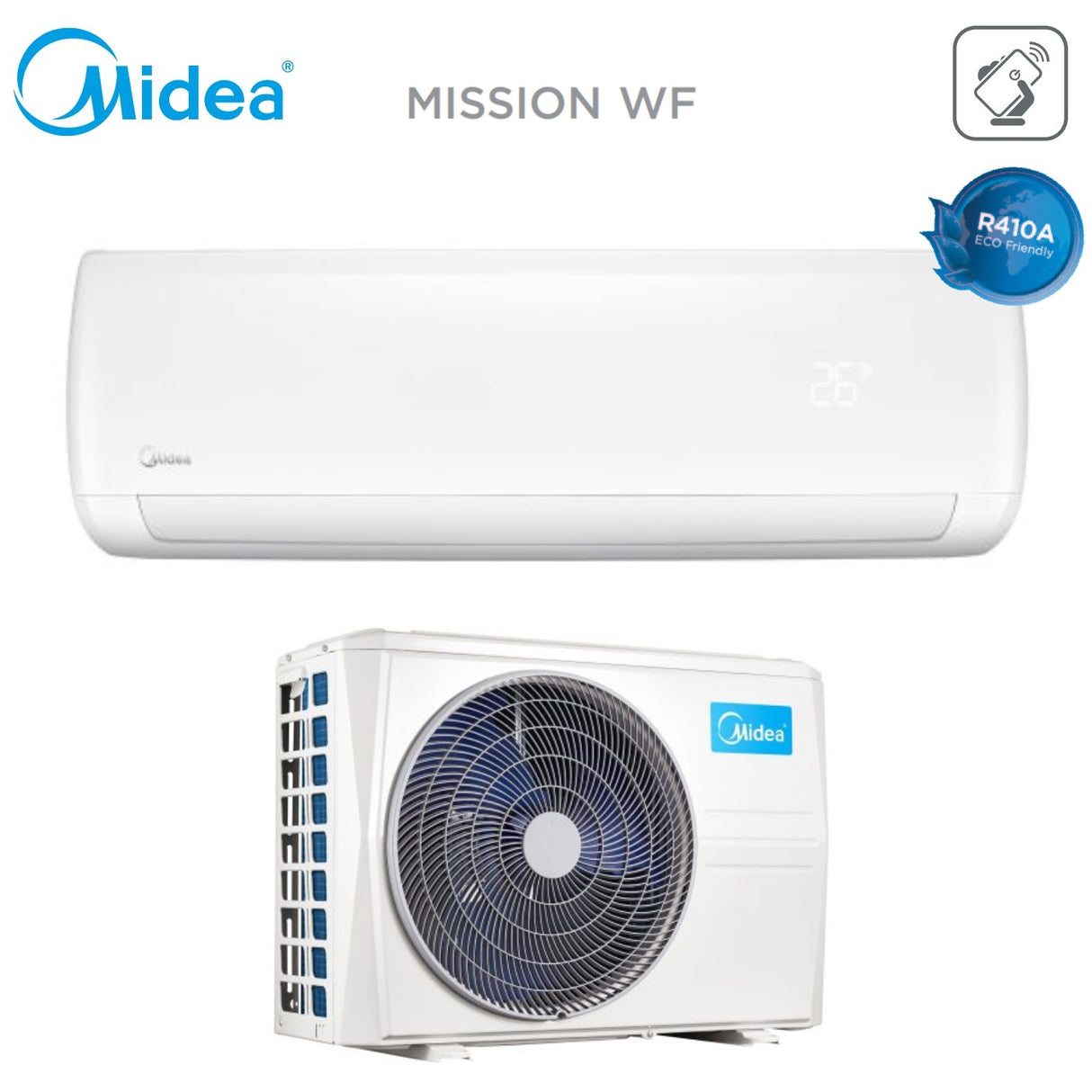 climatizzatore condizionatore midea inverter serie mission wf 70 24000 btu classe a___ wi fi optional