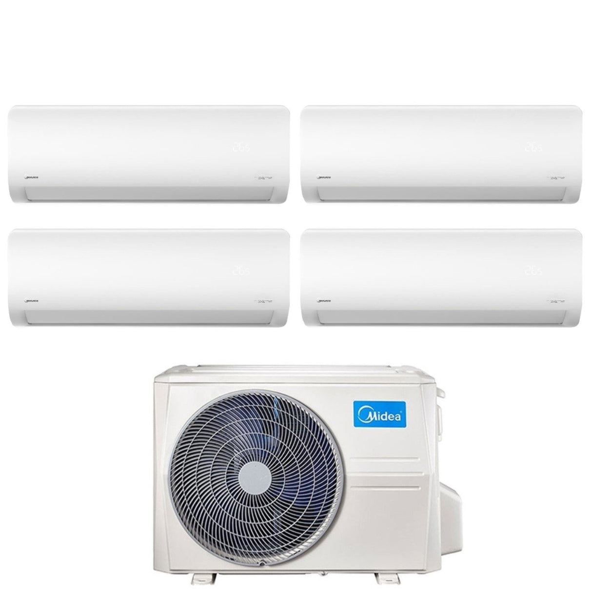 climatizzatore condizionatore midea quadri split inverter serie xtreme 9_9_9_12 con m4oe 28hfn8 r 32 wi fi integrato 9000_9000_9000_12000 novita