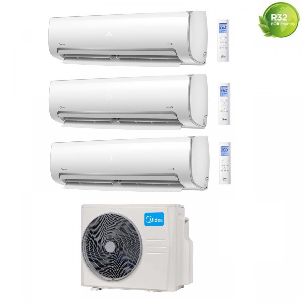 climatizzatore condizionatore midea trial split inverter serie mission pro 9_9_12 con m3of 21hfn8 q r 32 wi fi optional 9000_9000_12000