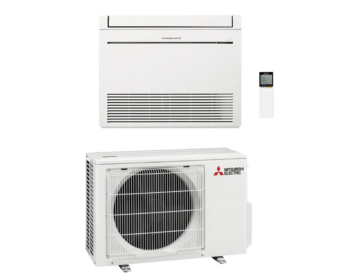 climatizzatore condizionatore mitsubishi electric inverter pavimento mfz kt 9000 btu gas r 32 wi fi optional